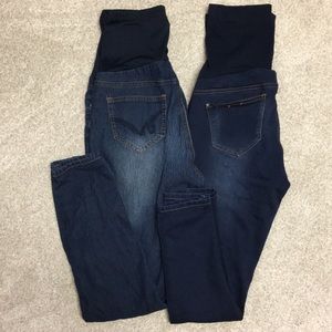 Maternity Jeans 2 Pair Full Belly Panel